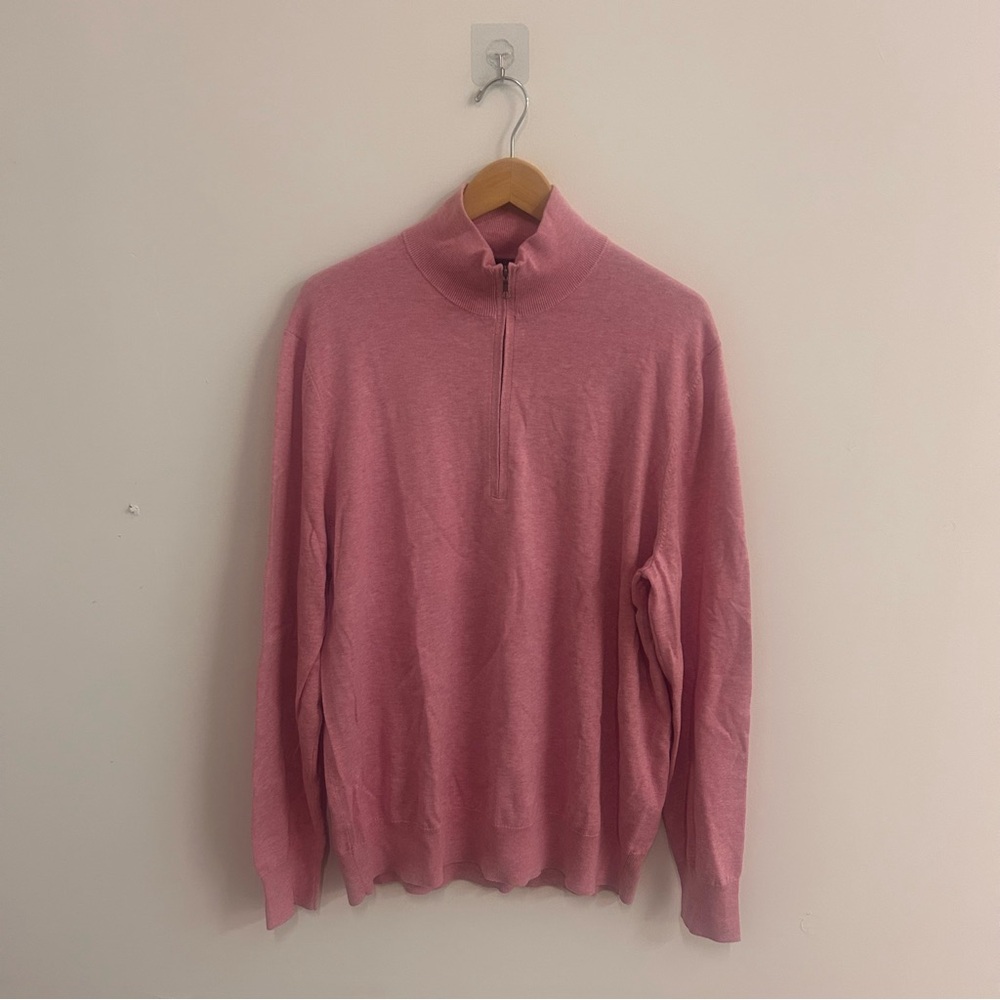 Brand New Brooks Brothers Quarter Zip Sweater, Pink - Size XL